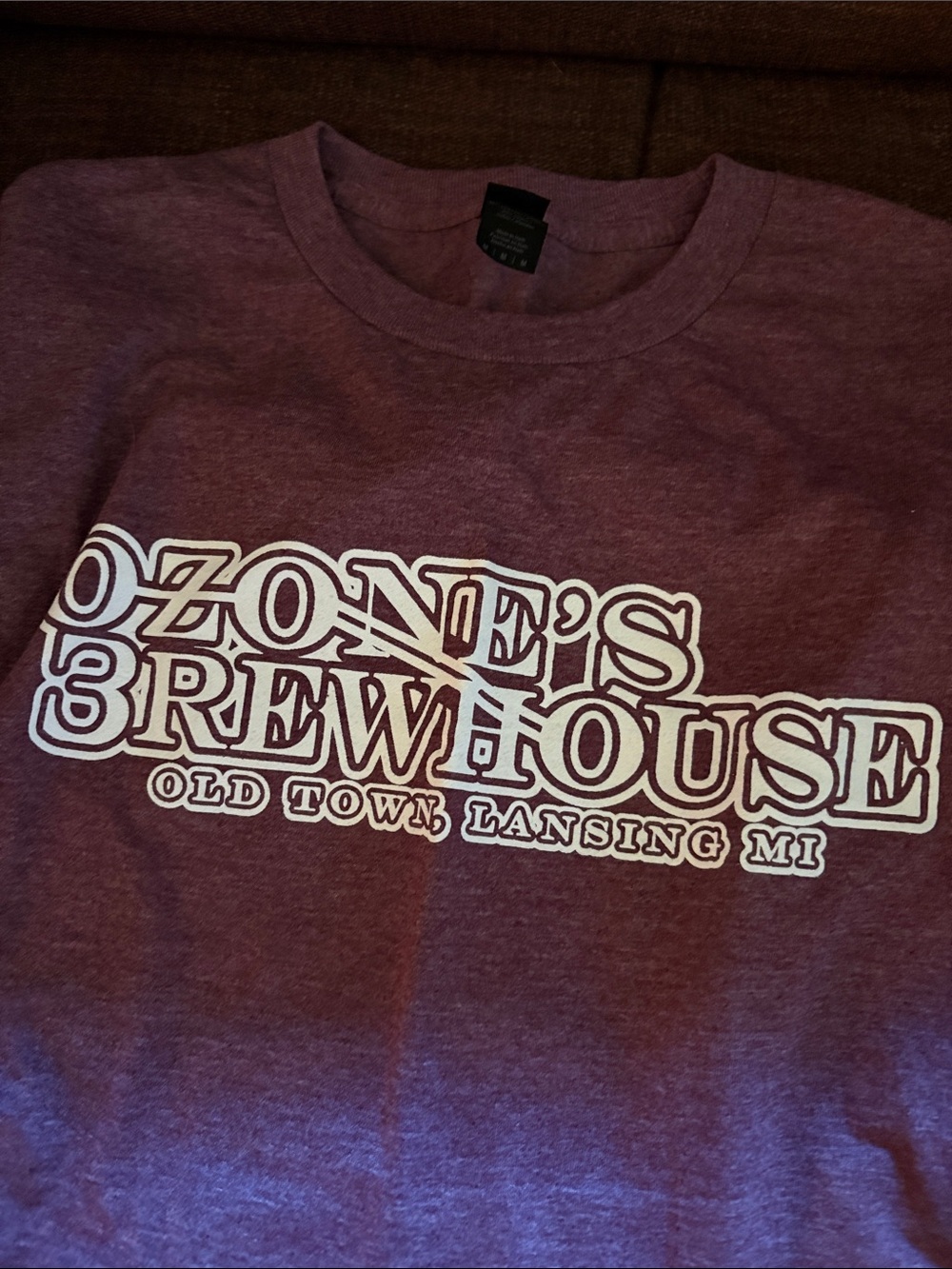 Ozone's Brewhouse Graphic Tee - Maroon with White Print